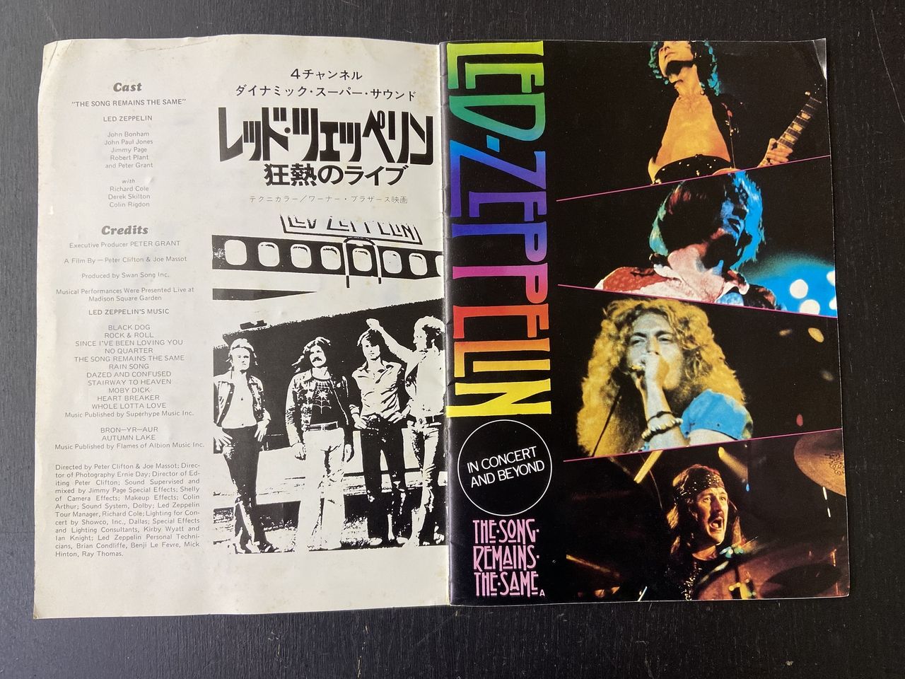 レッド ツェペリン 狂熱のライブ　led zeppelin のパンフ　Led Zeppelin - The Song Remains/The Rain Song - July 1973
