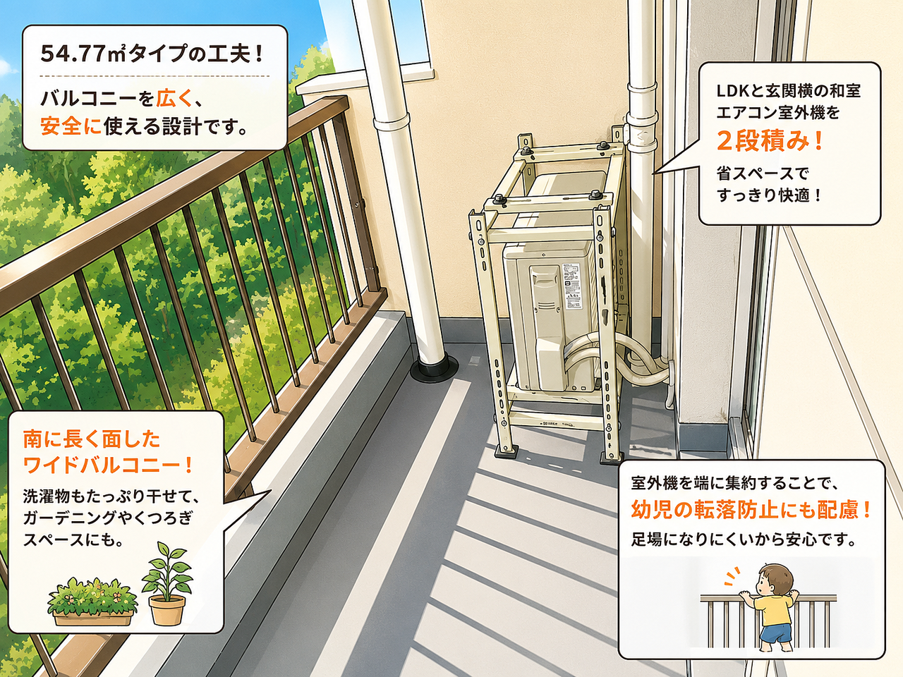 たまプラーザ団地のエアコン室外機設置