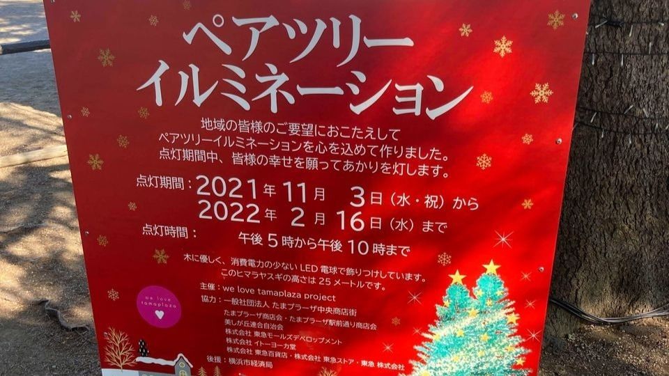 美しが丘公園のペアツリー】 - ○2021年/たまプラーザのクリスマス