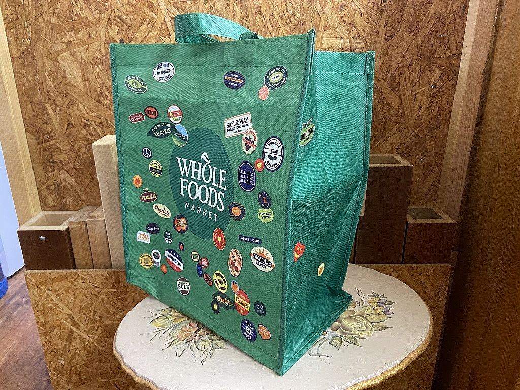 ホールフーズ・マーケット Whole Foods Marketのカラフルなイラストのバッグ