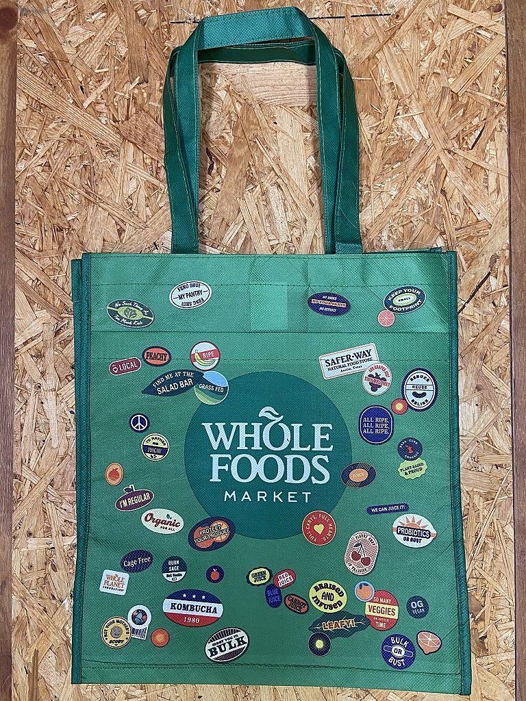 ホールフーズ・マーケット Whole Foods Marketのカラフルなイラストのバッグ